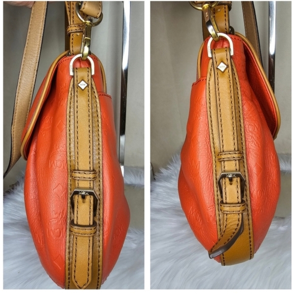 MCM Embossed Leather Crossbody Bag - Picture 10 of 12